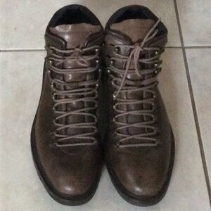 Men's Cole Haan Grand OS boots | lined | Size 10 W | lace up | Brown w/ burgandy